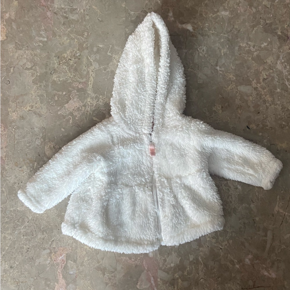 Cozy White Fleece Hoodie for Kids